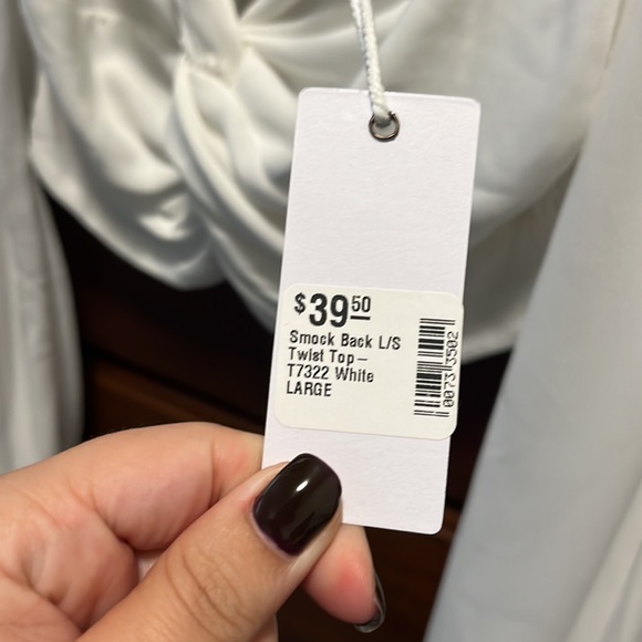 White Crop Long Sleeve - Picture 3 of 4